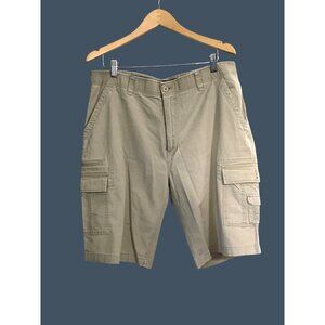 WEARFIRST MENS KHAKI CARGO WF FREE-BAND SHORTS SIZE 40